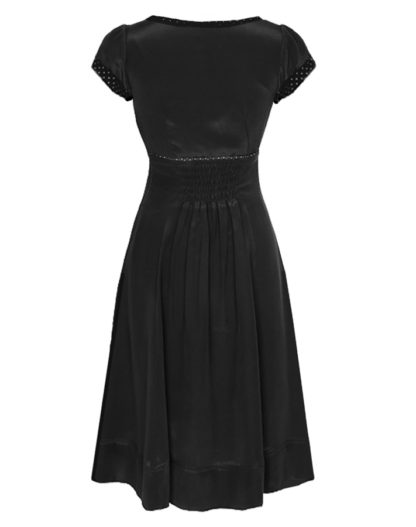 PreLoved Joss - Grøn silkekjole - Image 2