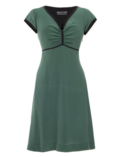 PreLoved Billie - Grøn silkekjole