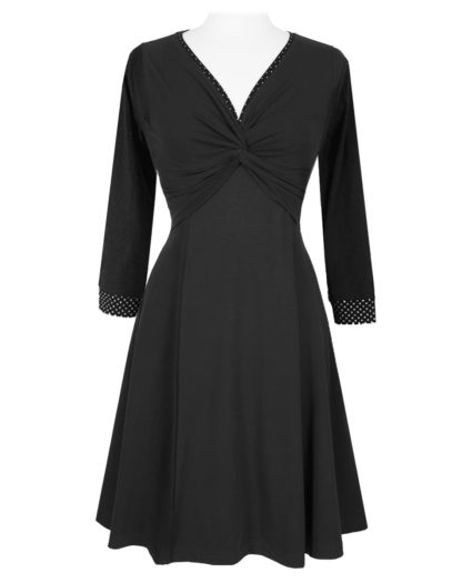 Preloved- Twist 3/4 - Sort/Grøn kjole - Image 2