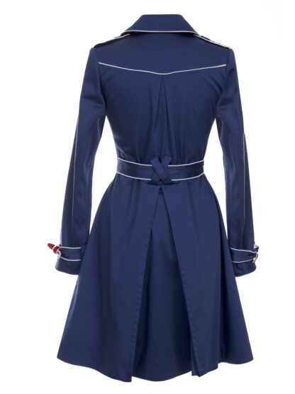 Pre-Loved Geena - Blå/rød trenchcoat - Image 2