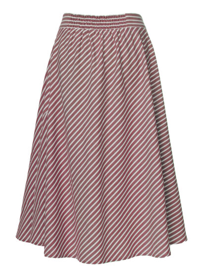 PreLoved Agnes - Rød stribet nederdel - Image 5