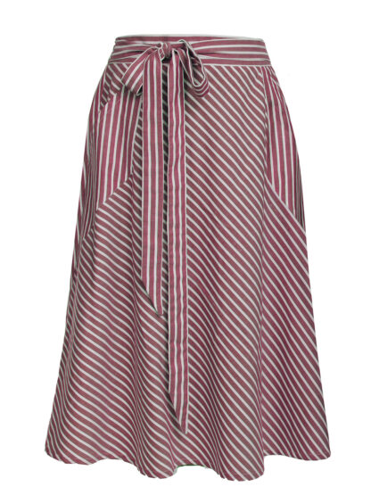 PreLoved Agnes - Rød stribet nederdel