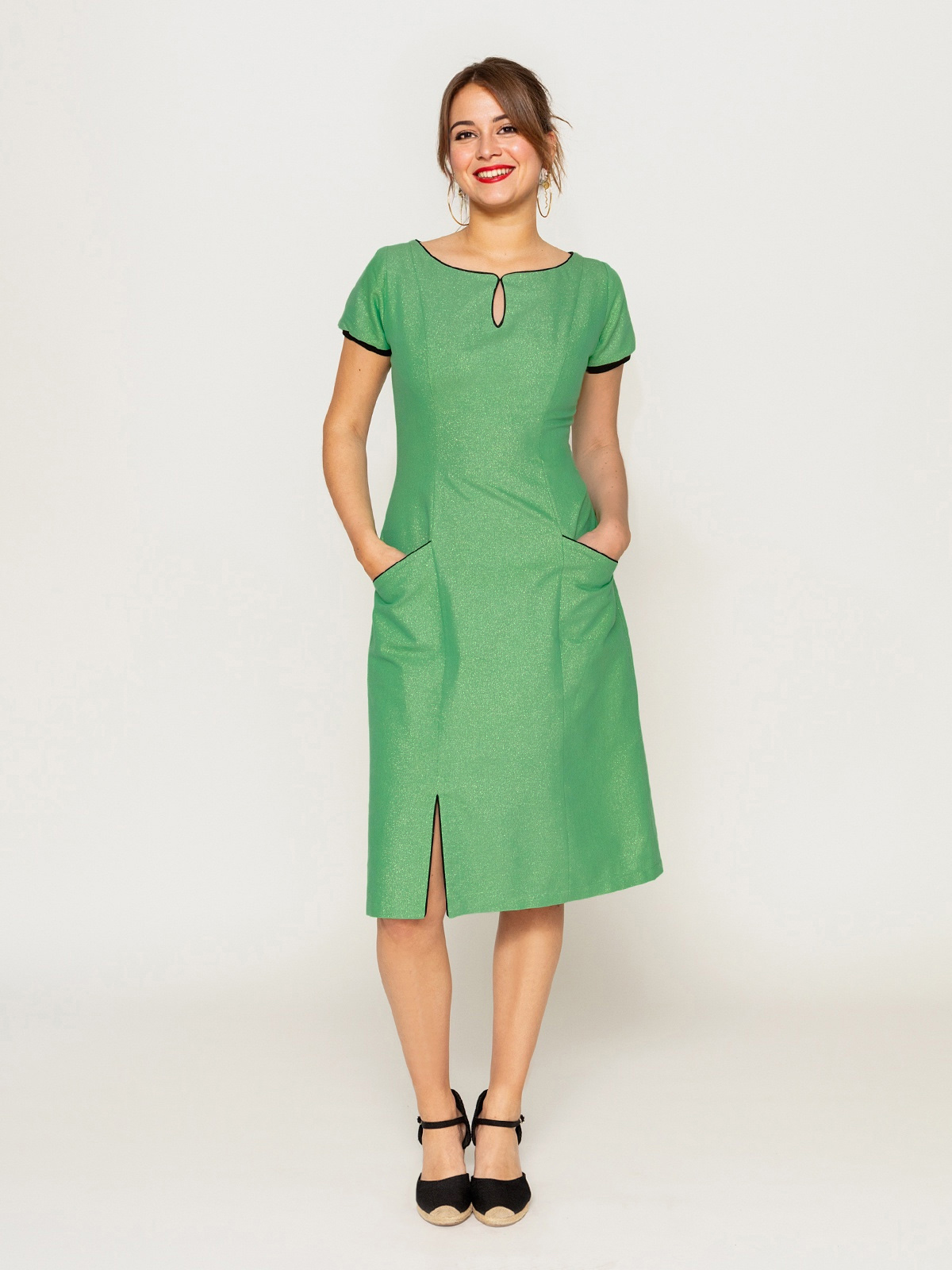 Claudia - Grøn glitter kjole