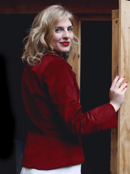 Fallulah | Rød fløjlsblazer - Image 2