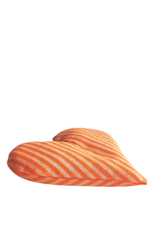 Orange-orange stribe, lunt hjerte i økologisk bomuld